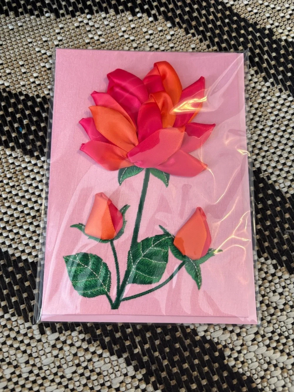 🆕Papyrus Stunning Satin Ribbon Rose Mother’s Day Greeting Card